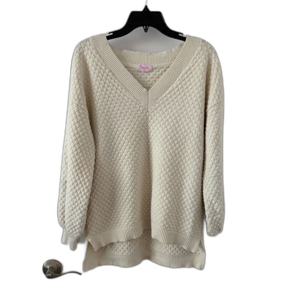 Cream Pink Lily Sweater